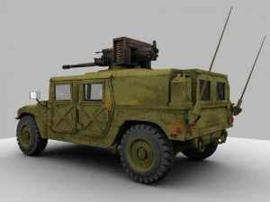 hmr with m242 bushmaster 3D Model