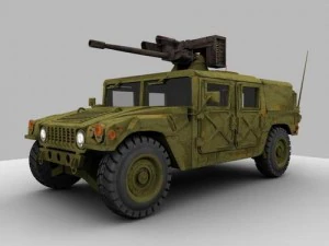 hmr with m242 bushmaster 3D Model