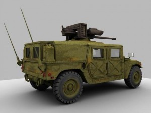 hmr with m242 bushmaster 3D 모델