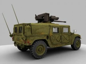 hmr with m242 bushmaster 3D Model