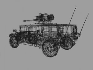 hmr with m242 bushmaster 3D Model