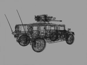 hmr with m242 bushmaster 3D Model