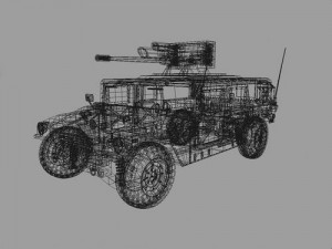 hmr with m242 bushmaster 3D 모델