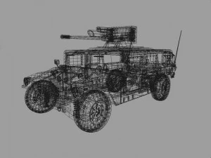 hmr with m242 bushmaster 3D Model