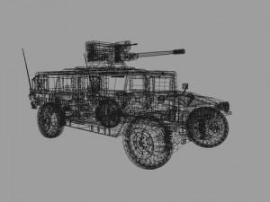 hmr with m242 bushmaster 3D 모델