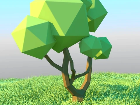 低ポリの木 3Dモデル