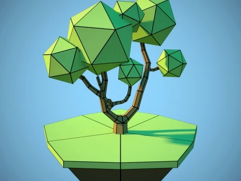 &Aacute;rvore baixa poli Modelo 3D