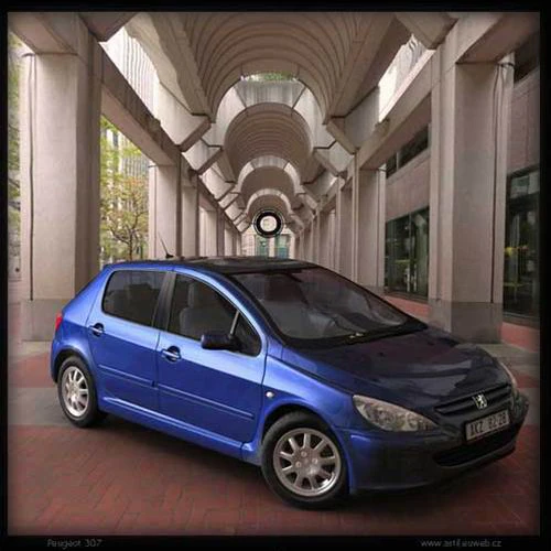 peugeot 307 3D Model .c4d .max .obj .3ds .fbx .stl .blend 