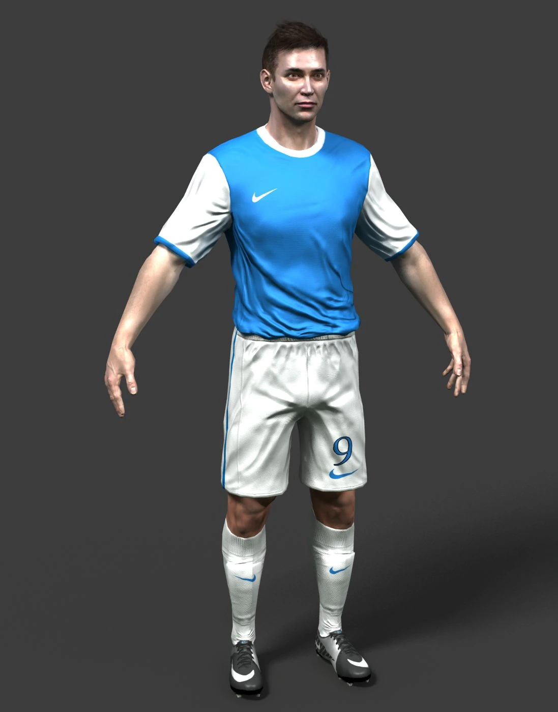 soccer player 3D Model .c4d .max .obj .3ds .fbx .stl .blend 