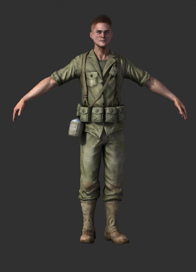 soldier 3D Model .c4d .max .obj .3ds .fbx .stl .blend 