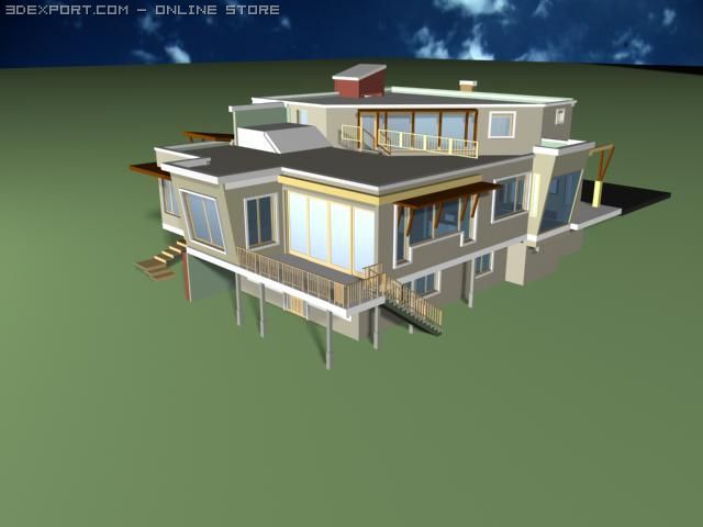 house 3D मॉडल .c4d .max .obj .3ds .fbx .stl .blend