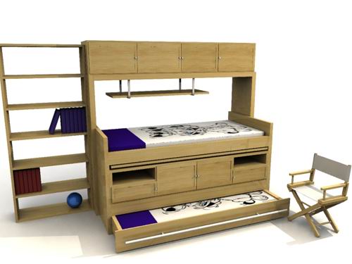 children bedroom 3D Model .c4d .max .obj .3ds .fbx .stl .blend 
