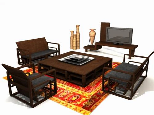 colonial furniture 3D Model .c4d .max .obj .3ds .fbx .stl .blend