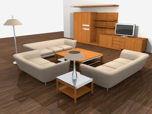 modern livingroom 3D Model .c4d .max .obj .3ds .fbx .stl .blend 