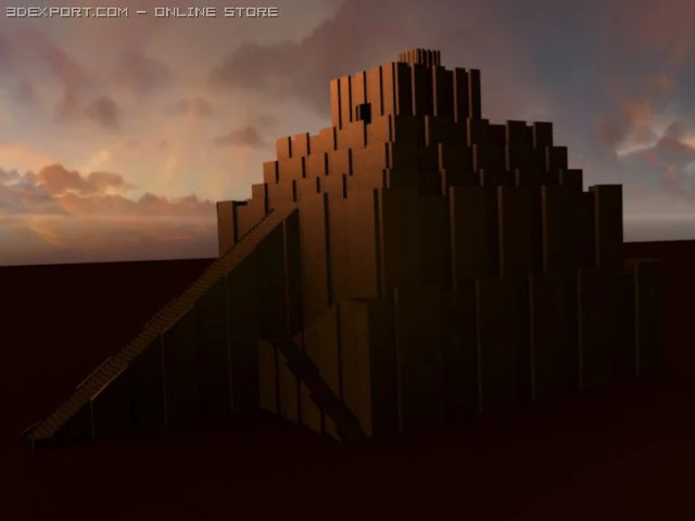 ziggurat of babylon 3D Model .c4d .max .obj .3ds .fbx .stl .blend 