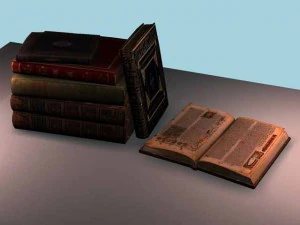 buku-buku tua Model 3D