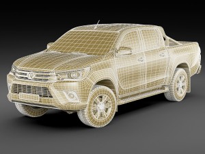 toyota hilux 2016 double cab 3D मॉडल