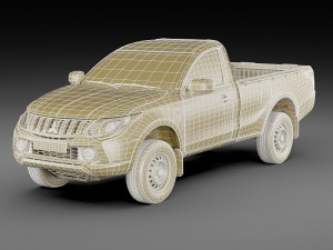 mitsubishi l200 triton 2015 single cab 3D Модель