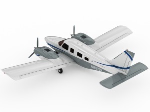 piper pa-34 seneca v 3D-Modell