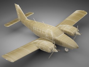 piper pa-34 seneca v 3D-Modell