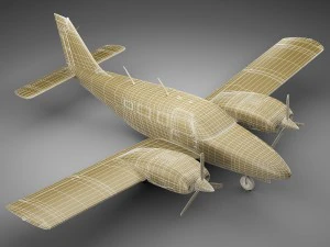 piper pa-34 seneca v 3D Model