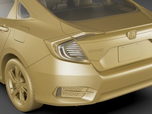 honda civic touring 2016 3D Model