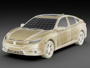 honda civic touring 2016 3D Model
