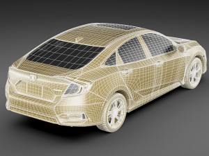 honda civic touring 2016 3D Model