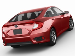honda civic lx 2016 3D Model