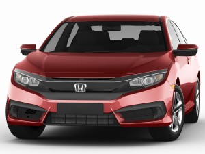 honda civic lx 2016 3D Model