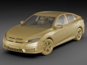 honda civic lx 2016 3D Model