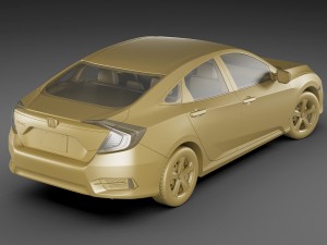 honda civic lx 2016 3D Model