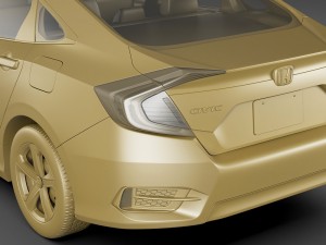 honda civic lx 2016 3D Model