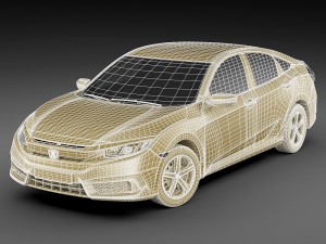 honda civic lx 2016 3D Model