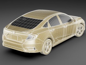 honda civic lx 2016 3D Model