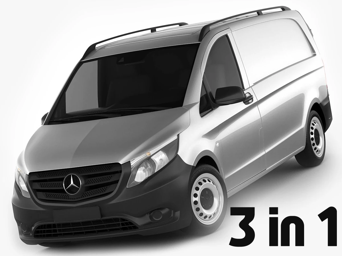 mercedes vito panel van 2016 3D Model .c4d .max .obj .3ds .fbx .stl .blend