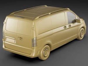 mercedes vito panel van 2016 3D 모델