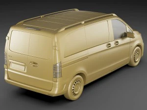 mercedes vito panel van 2016 3D Model