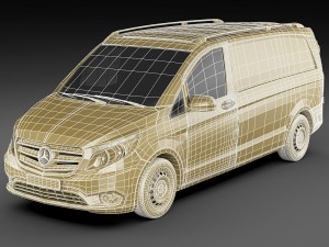 mercedes vito panel van 2016 3D 모델