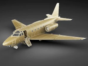 sabreliner 60 - 65 with interior 3D Model