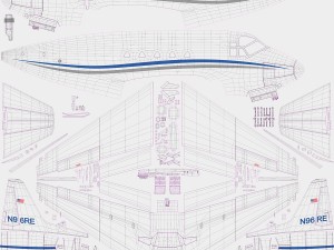 sabreliner 60 - 65 with interior 3D Model