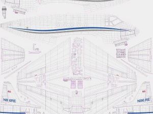 sabreliner 60 - 65 with interior 3D Model