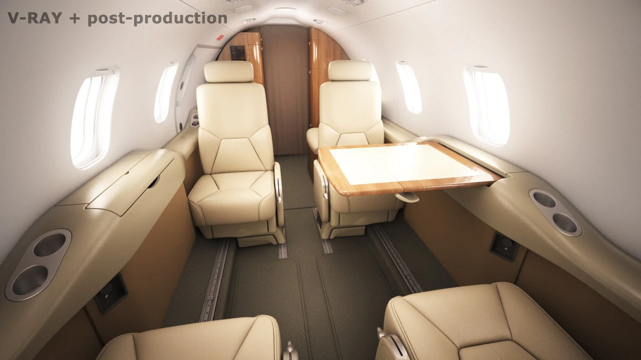 learjet 31 cabin - interior 3D Model .c4d .max .obj .3ds .fbx .stl .blend 