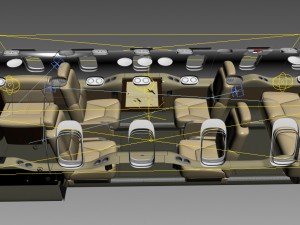 learjet 31 cabin - interior 3D 모델