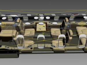 learjet 31 cabin - interior 3D Model