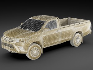 toyota hilux regular cab 2016 Modelo 3D