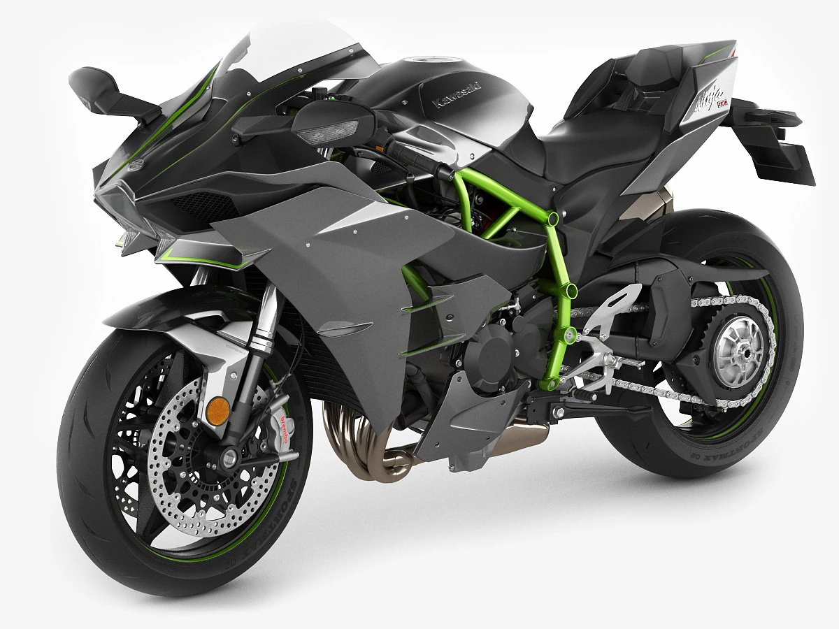 kawasaki ninja h2 3D Model .c4d .max .obj .3ds .fbx .stl .blend 