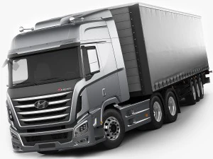 hyundai xcient met aanhanger 3D Model