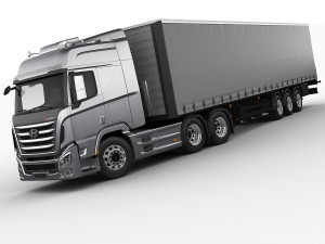 hyundai xcient with trailer Modelo 3D