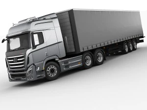 hyundai xcient with trailer 3D Model